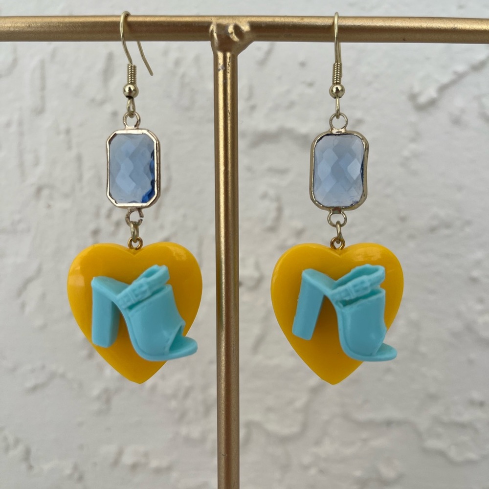 Barbie Shoe Heart Earrings